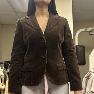 Halogen Brown cotton velvet Tailored Blazer